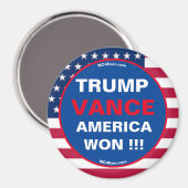 TRUMP VANCE AMERICA A GAGNÉ ! ! ! magnet de frigo (Recto/Verso)