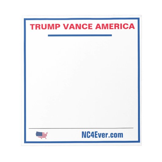TRUMP VANCE AMERICA NOTITIEBLOK (Voorkant)