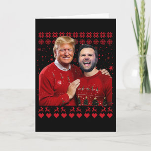 Trump Vance Broers Grappige Rode Lelijke Kerstmis Kaart