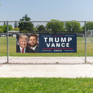 Trump Vance Foto 2024 Campagne Grote Outdoor Spandoek
