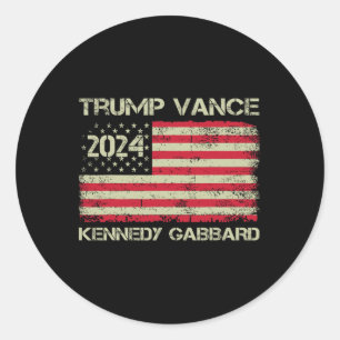 Trump Vance Kennedy Gabbyrd Schaakmat Neem Amerika Ronde Sticker