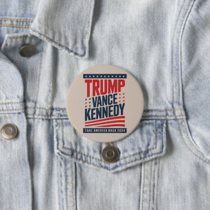 Trump Vance Kennedy Neem Amerika Terug 2024 Ronde Button 7,6 Cm