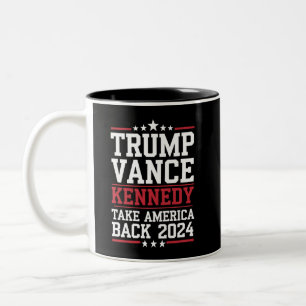 Trump Vance Kennedy Neem Amerika Weer Terug Tweekleurige Koffiemok