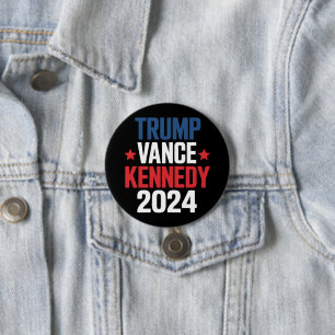 Trump Vance Kennedy President Verkiezingen 2024 Ronde Button 7,6 Cm