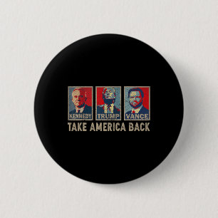 Trump Vance Kennedy Schaakmat 2024 Verkiezing Repu Ronde Button 5,7 Cm