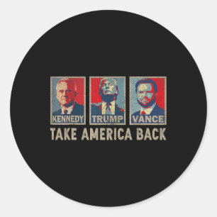 Trump Vance Kennedy Schaakmat 2024 Verkiezing Repu Ronde Sticker