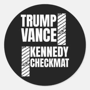 Trump Vance Kennedy Schaakmat Verkiezing Republike Ronde Sticker