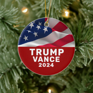 Trump Vance Keramisch Ornament