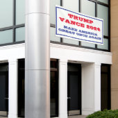 Trump Vance maken Amerika weer groot banner (Buitenkant Gebouw)