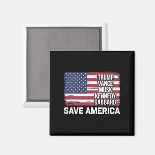 Trump Vance Musk Kennedy Gabbard 2024 Red Amerika Magneet