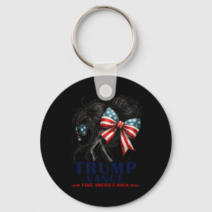 Trump Vance neemt Amerika terug in 2024 Messy Bun Sleutelhanger
