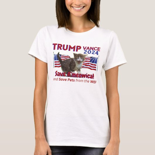 Trump Vance redt Amerika van het WEF T-shirt (Voorkant)