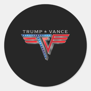Trump Vance TV Rocker Logo Vintage Trump Vance 202 Ronde Sticker