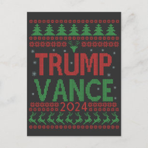 Trump Vance Verkiezing Lelijke Kersttrui Briefkaart