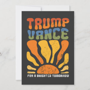 Trump Vance Voor een Brighter Morgen Retro Boho Feestdagenkaart