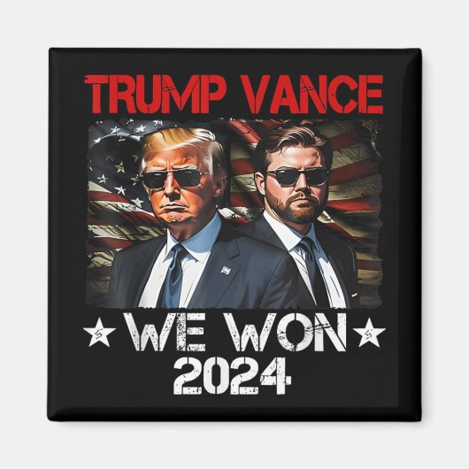 Trump Vance We Won Win Inauguration Day 2025 47th Magneet (Voorkant)