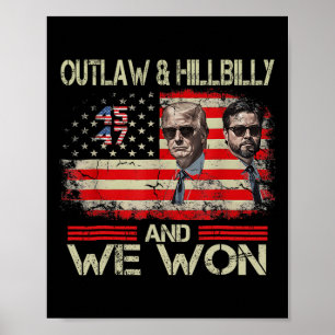 Trump Vance We Won Win Inauguration Day 2025 47th Poster