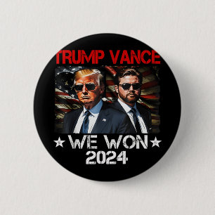 Trump Vance We Won Win Inauguration Day 2025 47th Ronde Button 5,7 Cm