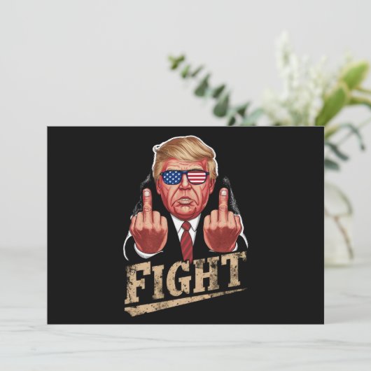 Trump vecht tegen Amerikaanse verkiezingen retro Kaart (Staand voorkant)