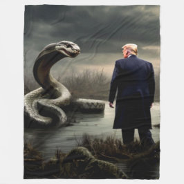 TRUMP VECHT TEGEN DE SLANGEN IN HET MOERAS FLEECE DEKEN