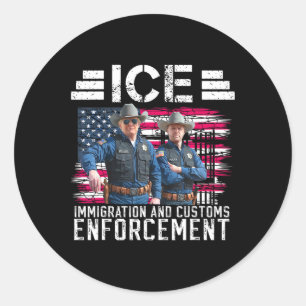 Trump vecht tegen immigratie en handhaving van de  ronde sticker