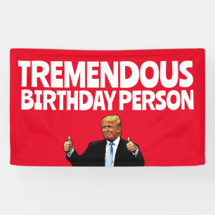 TRUMP VERJAARDAGSFEESTBANNER SPANDOEK