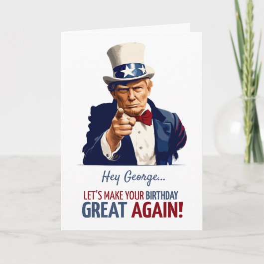 Trump Verjaardagskaart / Aangepaste naam (Voorkant)