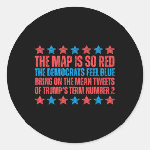 Trump Verkiezing Gedicht Rode Kaart Valentijnsdag Ronde Sticker