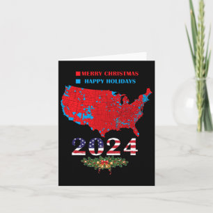 Trump Verkiezingskaart 2024 Grappig Vrolijk Kerstf Kaart