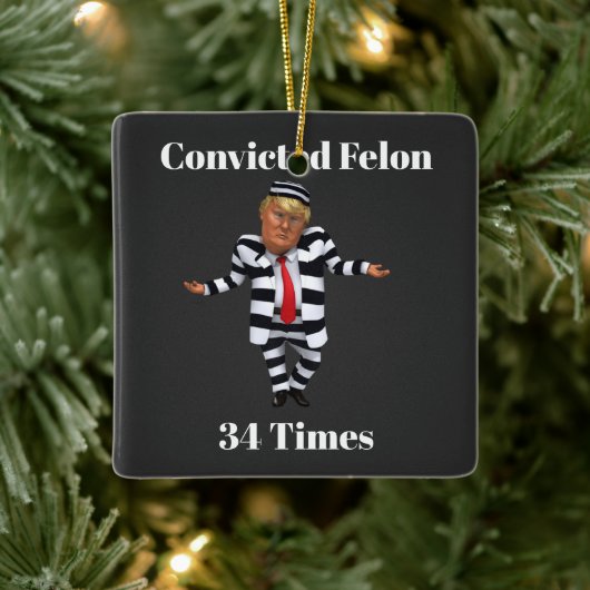 Trump Veroordeelde Felon Keramisch Ornament (Boom)