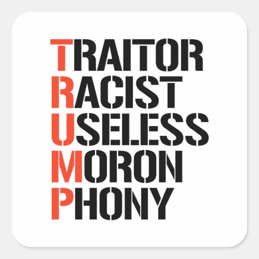 Trump-verrader Vierkante Sticker (Voorkant)