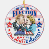Trump versus Hillary 2016 Keramisch Ornament (Achterkant)