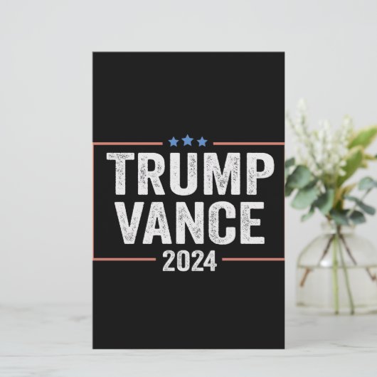 Trump Vice President Vance 2024 President Verkiezi Briefpapier (Staand voorkant)