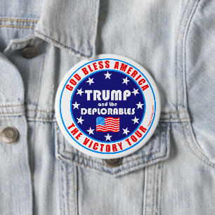 Trump Victory Tour God zegene Amerika patriottisch Ronde Button 4,0 Cm