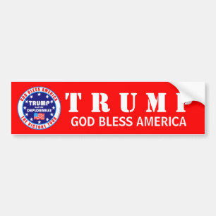 Trump Victory Tour Red Pro God Bless America Bumpersticker