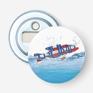 Trump-vlag Vis in water Button Flesopener