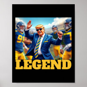 Trump Voetbal Dancing Collegiate blauw en geel Poster