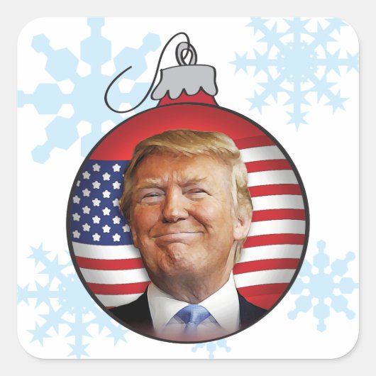 Trump voor Kerstmis Vierkante Sticker (Voorkant)
