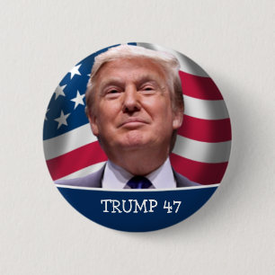 Trump voor president 47 stemmen 2024 ronde button 5,7 cm