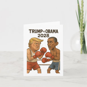 Trump vs Obama 2028 bokswedstrijd grappig Kaart