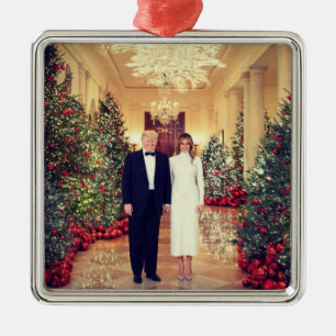 Trump VS President Witte Huis Kerst Metaal Orn Metalen Ornament