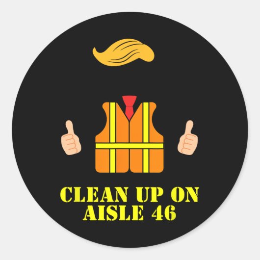 Trump vuilnis Man veiligheidsvest opruimen op gang Ronde Sticker (Voorkant)
