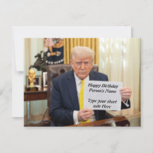 Trump wenst gelukkig, verjaardag of evenement toe 