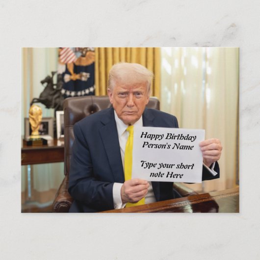 Trump wenst prettig verjaardag of evenement briefkaart (Voorkant)
