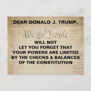 Trump: Wij beschuldigen het volk van checks and ba Briefkaart