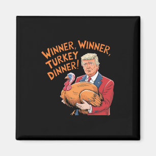 Trump Winnaar Grappige Winnaar Kalkoen Diner Dankz Magneet