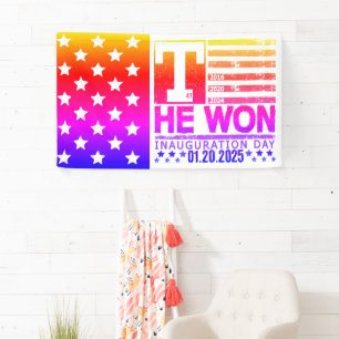 Trump wint 2024   20 januari 2025 Inauguratiedag Spandoek