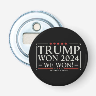 Trump Wint 2024 We Wonen 47 2028 VS Button Flesopener