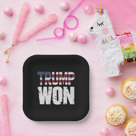 Trump wint 47e President in 2024 Papieren Bordje (Feest)