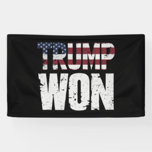 Trump Wint 47e VS President Wint Verkiezing 2024 Spandoek